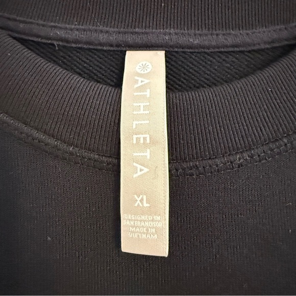 Athleta Bounce Back Sweatshirt Dress Black Long Sleeve Casual XL - Picture 3 of 15